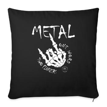 Pommes fourche Devil Horns rocker heavy metal main - Housse de coussin décorative 45 x 45 cm - noir - Devant