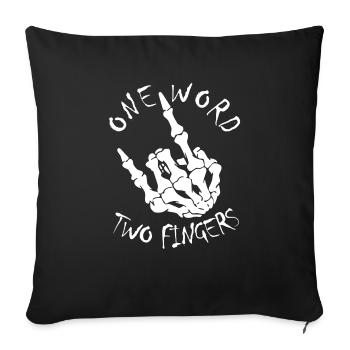 Fourche française Devil Horns Heavy Metal Rocker Hand - Housse de coussin décorative 45 x 45 cm - noir - Devant