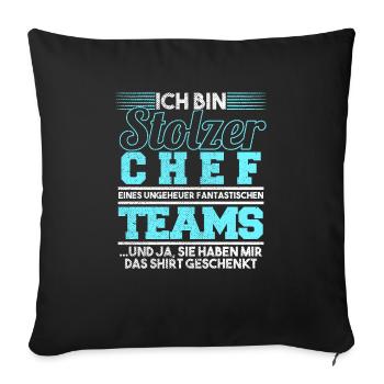Stolzer Chef Eines Fantastischen Teams Spruch - Sofakissenbezug 45 x 45 cm - Schwarz - Vorne