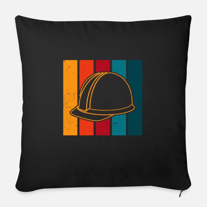 Construction worker helmet - Sofa pillowcase 17,3'' x 17,3'' (45 x 45 cm) - black