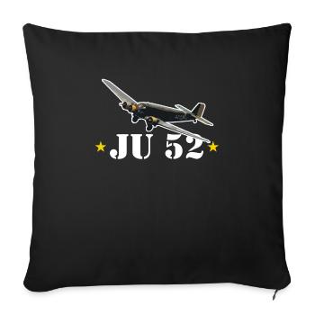 JU 52- Tante JU T-Shirt - Sofakissenbezug 45 x 45 cm - Schwarz - Vorne