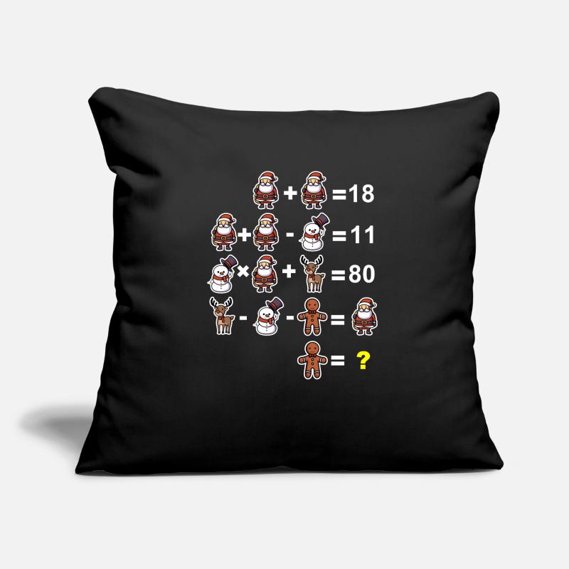 Devinette math math prof école primaire noël Housse de coussin décorative 45 x 45 cm