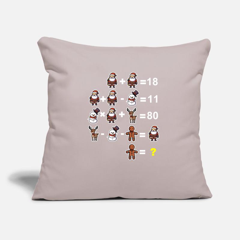 Devinette math math prof école primaire noël Housse de coussin décorative 45 x 45 cm