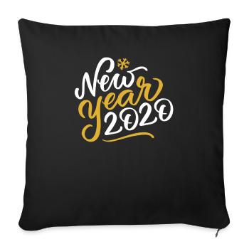 New Year 2020 - Sofa pillowcase 17,3'' x 17,3'' (45 x 45 cm) - black - Front