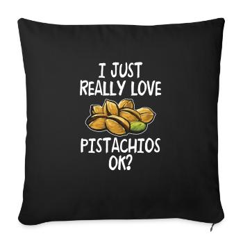 Impression de pistaches drôles pour les fans de pistaches - Housse de coussin décorative 45 x 45 cm - noir - Devant
