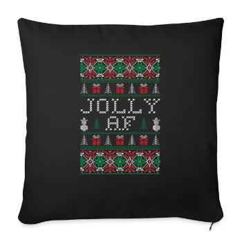 JOLLY A.F. / Noël, cadeau amusant - Housse de coussin décorative 45 x 45 cm - noir - Devant