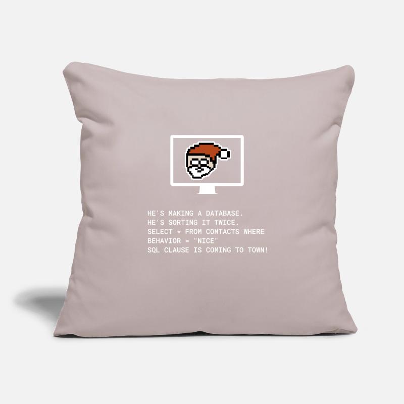 Cadeau informatique programmeur Noël SQL Clause Housse de coussin décorative 45 x 45 cm