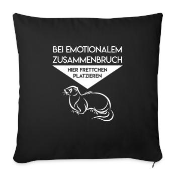 Frettchen - Sofakissenbezug 45 x 45 cm - Schwarz - Vorne