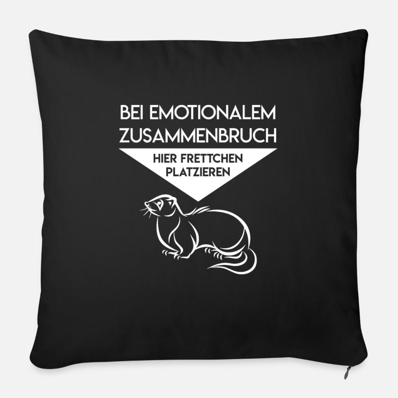 Frettchen - Sofakissenbezug 45 x 45 cm - Schwarz
