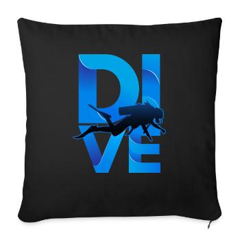 diving - Sofa pillowcase 17,3'' x 17,3'' (45 x 45 cm) - black - Front