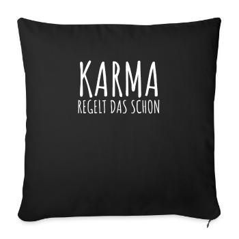 Karma Regelt Das Schon - Sofakissenbezug 45 x 45 cm - Schwarz - Vorne