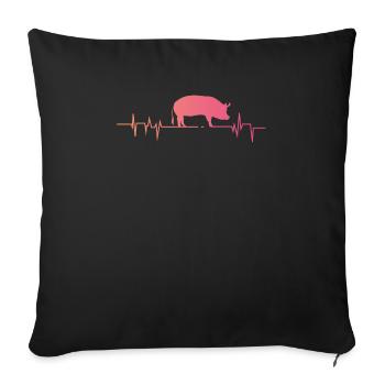 Gift for pig lovers Cute pig - Sofa pillowcase 17,3'' x 17,3'' (45 x 45 cm) - black - Front