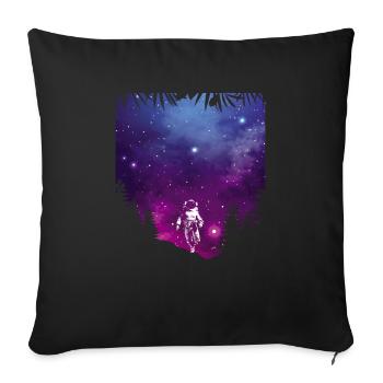 Universe Galaxy Astronaut - Sofa pillowcase 17,3'' x 17,3'' (45 x 45 cm) - black - Front