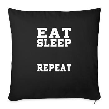 MANGER RÉPÉTER LE SOMMEIL - Housse de coussin décorative 45 x 45 cm - noir - Devant