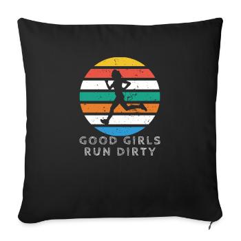 Good Girls Run Dirty Retro Vintage - Sofa pillowcase 17,3'' x 17,3'' (45 x 45 cm) - black - Front