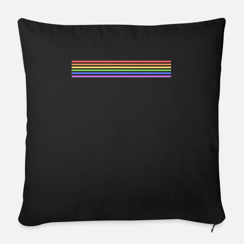 REGENBOGEN Rainbow Gay Pride LGBTQ - Sofakissenbezug 45 x 45 cm - Schwarz