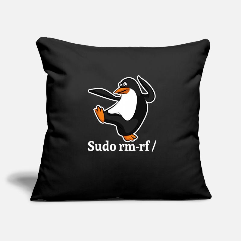 Tux Linux Penguin Sudo Rm Rf | Computer Geek Hack Sofa pillowcase 17,3'' x 17,3'' (45 x 45 cm)