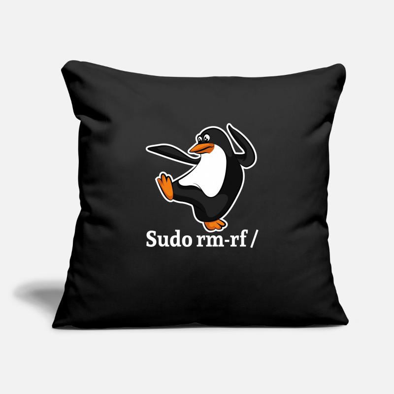 Tux Linux Pinguin Sudo Rm Rf | Computerfreak Hack Sofakissenbezug 45 x 45 cm