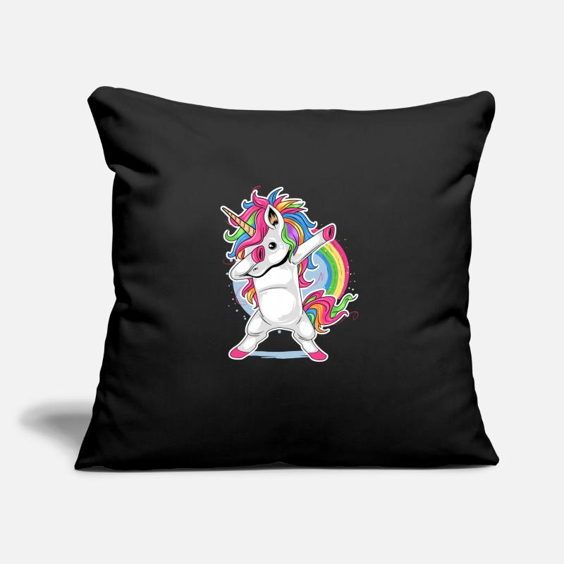 Einhorn Comic Dapping Housse de coussin décorative 45 x 45 cm