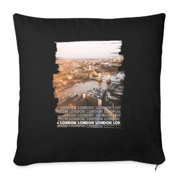 London - Sofa pillowcase 17,3'' x 17,3'' (45 x 45 cm) - black - Front