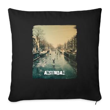 AMSTERDAM - Sofakissenbezug 45 x 45 cm - Schwarz - Vorne
