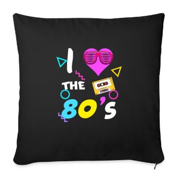 80s 90s 80s 90s - Housse de coussin décorative 45 x 45 cm - noir - Devant
