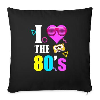 80s 90s 80s 90s - Housse de coussin décorative 45 x 45 cm - noir - Devant