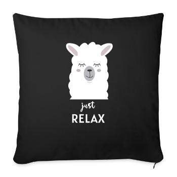 Lama just relax - Sofa pillowcase 17,3'' x 17,3'' (45 x 45 cm) - black - Front