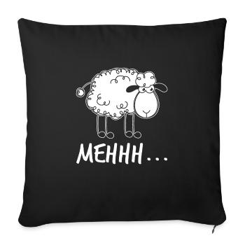 Funny Sheep Design Quote Mehh Sheep - Sofakissenbezug 45 x 45 cm - Schwarz - Vorne