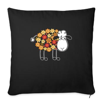 Artistic Sheep Graphic Design Sheep Flower Art - Sofakissenbezug 45 x 45 cm - Schwarz - Vorne