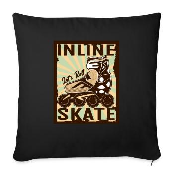 inline skates inlineskater - Sofakissenbezug 45 x 45 cm - Schwarz - Vorne