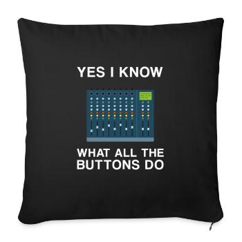 sound engineer ton engineer audio engineer tontech - Sofa pillowcase 17,3'' x 17,3'' (45 x 45 cm) - black - Front