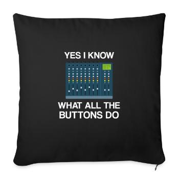 ingénieur du son ingénieur du son ingénieur du son tontech - Housse de coussin décorative 45 x 45 cm - noir - Devant