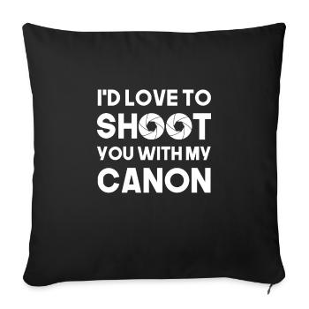 Photographe photographe photographe - Housse de coussin décorative 45 x 45 cm - noir - Devant