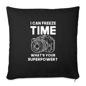 Photographie photographe photographe - Housse de coussin décorative 45 x 45 cm - noir - Devant