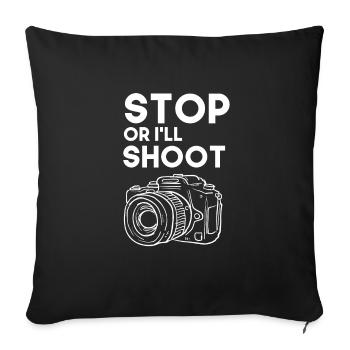 Photographe photographe photographe - Housse de coussin décorative 45 x 45 cm - noir - Devant
