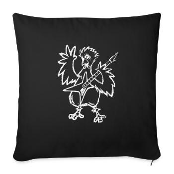 Heavy metal poulet coq pour guitare agriculteur agriculteur - Housse de coussin décorative 45 x 45 cm - noir - Devant