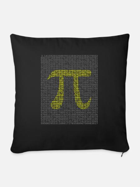 Mathematische Kreiszahl Pi - Sofakissenbezug 45 x 45 cm - Schwarz