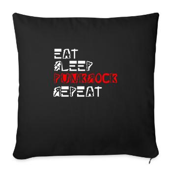 punk rock rocker punk punk - Sofa pillowcase 17,3'' x 17,3'' (45 x 45 cm) - black - Front