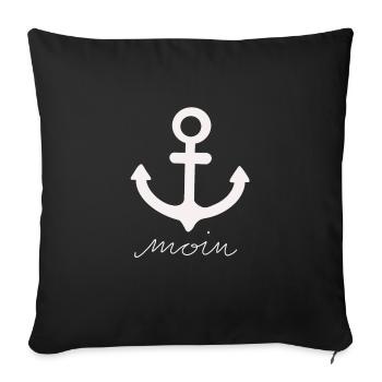Anker moin. Das maritime Geschenk - Sofakissenbezug 45 x 45 cm - Schwarz - Vorne