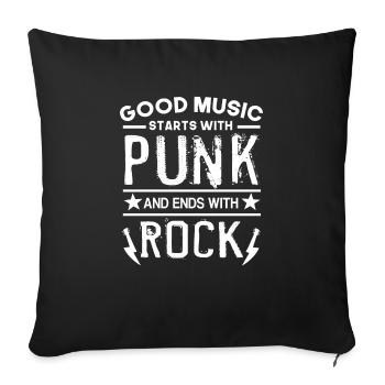 punk punk rocker punk rock - Sofa pillowcase 17,3'' x 17,3'' (45 x 45 cm) - black - Front