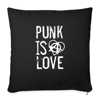 Le punk c'est l'amour - Housse de coussin décorative 45 x 45 cm - noir - Devant