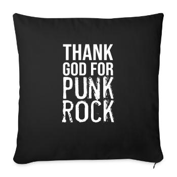 punk punk punk rock rocker - Sofa pillowcase 17,3'' x 17,3'' (45 x 45 cm) - black - Front