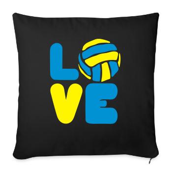 volleyball waterpolo love mot loves sport - Sofa pillowcase 17,3'' x 17,3'' (45 x 45 cm) - black - Front