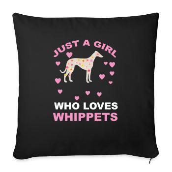 Juste une fille qui aime Whippets - Housse de coussin décorative 45 x 45 cm - noir - Devant