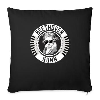 Beethoven Bonn - Sofa pillowcase 17,3'' x 17,3'' (45 x 45 cm) - black - Front