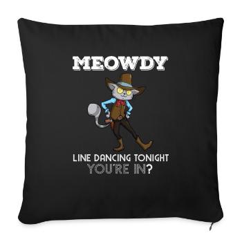 Ligne Danse Chat Cowboy Ligne Danse Chats Pun Pun Dire - Housse de coussin décorative 45 x 45 cm - noir - Devant