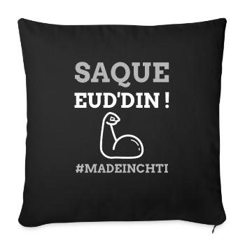 Saque eud'din made in chti - Housse de coussin décorative 45 x 45 cm - noir - Devant