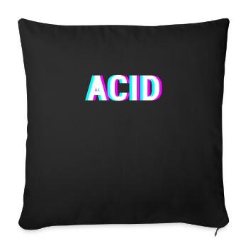 Acid - Rave Techno Party - Housse de coussin décorative 45 x 45 cm - noir - Devant