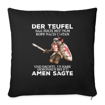 Tempelritter Grafik Templer Teufel Tempel Ritter - Sofakissenbezug 45 x 45 cm - Schwarz - Vorne